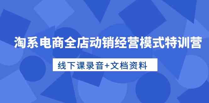fy3738期-淘系电商全店动销经营模式特训营，线下课录音+文档资料