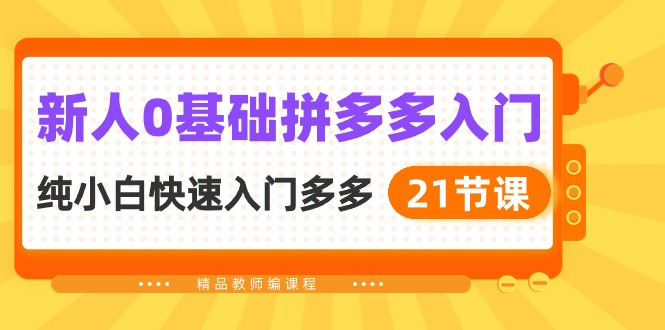 fy3799期-新人0基础拼多多入门，纯小白快速入门多多（21节课）