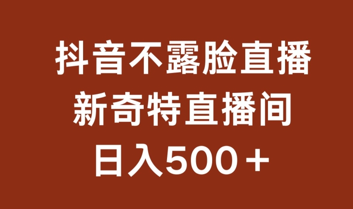 mp7883期-不露脸挂机直播，新奇特直播间，日入500+
