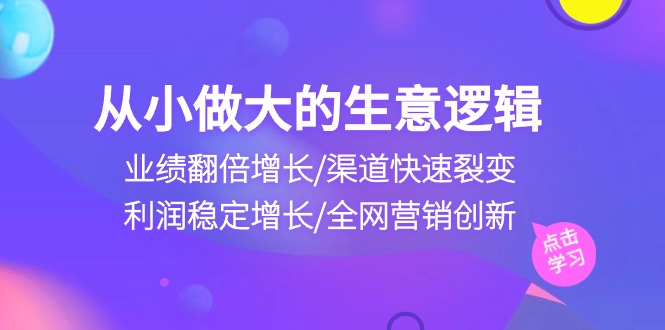fy3882期-从小做大生意逻辑：业绩翻倍增长/渠道快速裂变/利润稳定增长/全网营销创新