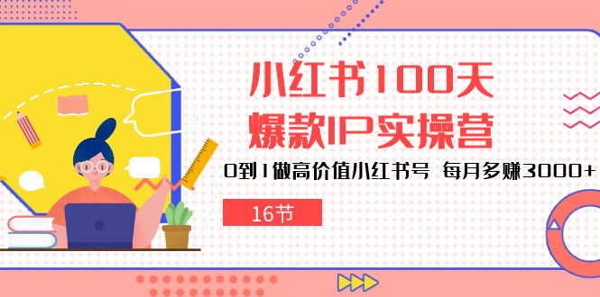 fy3909期-小红书100天爆款IP实操营，0到1做高价值小红书号，每月多赚3000+（16节）