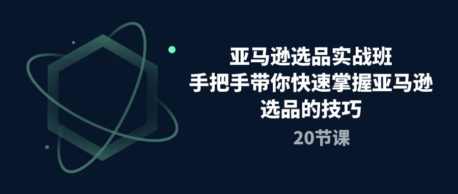 fy3932期-亚马逊选品实战班，手把手带你快速掌握亚马逊选品的技巧（20节课）