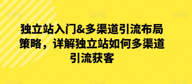 mp8012期-独立站入门&多渠道引流布局策略，详解独立站如何多渠道引流获客