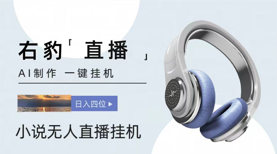 fy3948期-右豹小说无人直播挂机吸金项目，简单易行收益稳定， 月入1000+