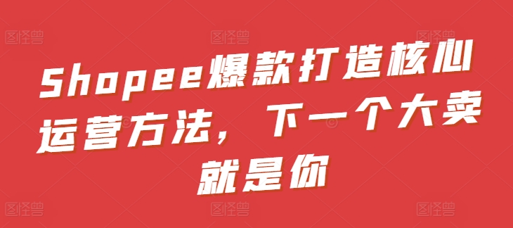 mp8155期-Shopee爆款打造核心运营方法，下一个大卖就是你