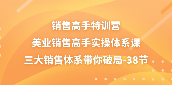 fy4172期-销售高手特训营，美业销售高手实操体系课，三大销售体系带你破局（38节）