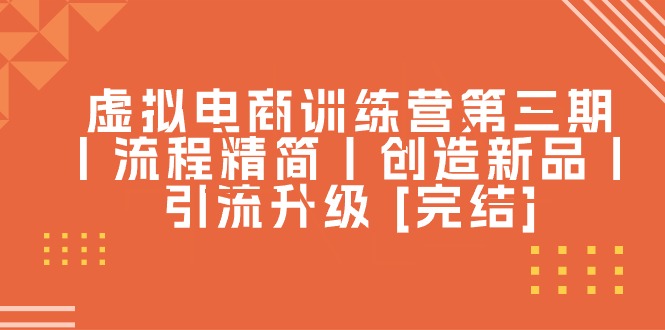 fy4183期-虚拟电商训练营第三期丨流程精简丨创造新品丨引流升级