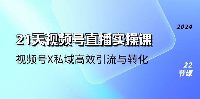 fy4187期-21天视频号直播实操课，视频号X私域高效引流与转化（22节课）