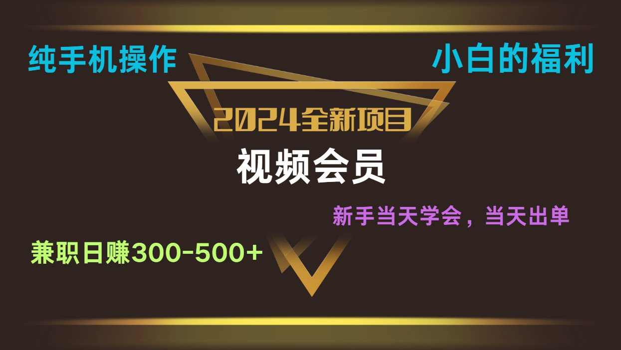fy4199期-影视会员兼职日入500-800，纯手机操作当天上手当天出单 小白福利
