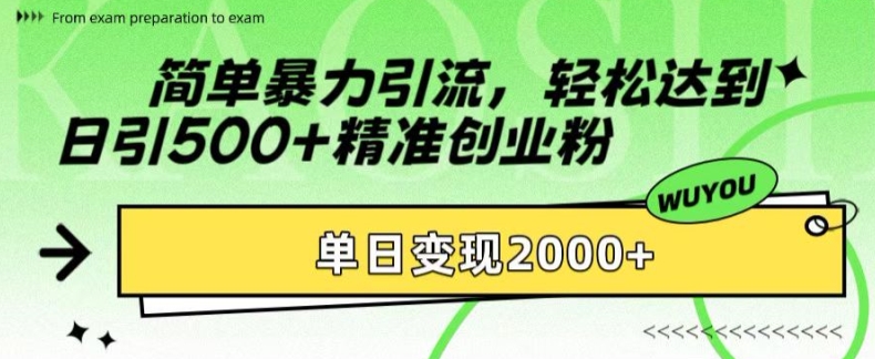 mp12043期-简单暴力引流，轻松达到日引500+精准创业粉，单日变现2k