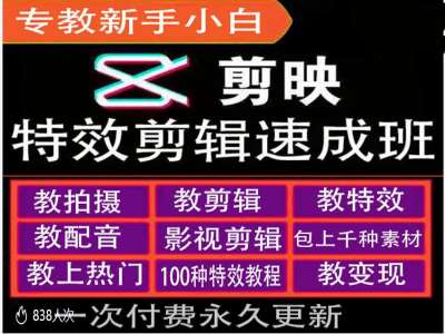 mp12498期-剪映特效教程和运营变现教程，特效剪辑速成班，专教新手小白