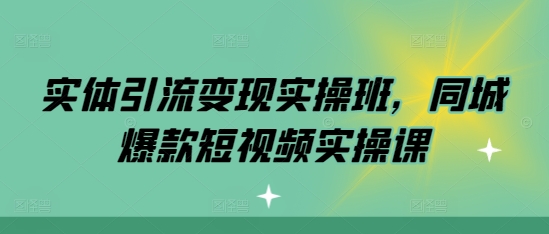 mp12974期-实体引流变现实操班，同城爆款短视频实操课