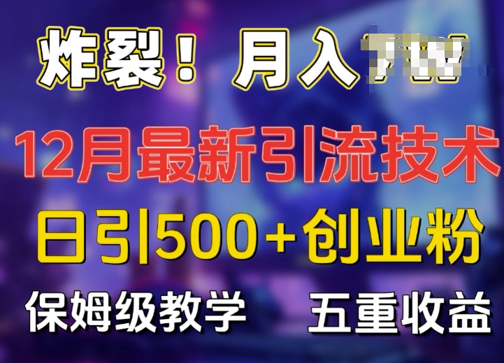 mp13412期-炸裂!揭秘12月最新日引流500+精准创业粉，多重收益保姆级教学