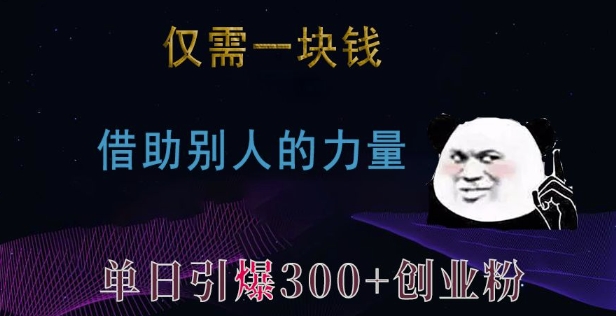 mp13816期-仅需一块钱，借助别人的力量，单日引爆300+创业粉、兼职粉