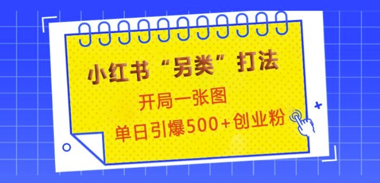 mp14274期-小红书“另类”打法，开局一张图，单日引爆500+精准创业粉