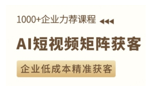 mp14374期-AI短视频矩阵获客实操课，企业低成本精准获客