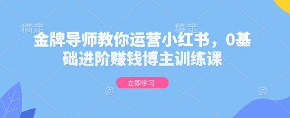 mp14517期-金牌导师教你运营小红书，0基础进阶赚钱博主训练课