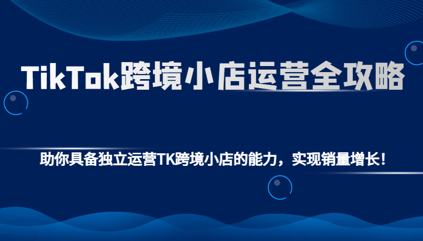 fy9968期-TikTok跨境小店运营全攻略：助你具备独立运营TK跨境小店的能力，实现销量增长！
