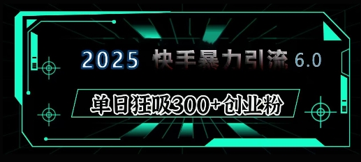 mp14819期-2025年快手6.0保姆级教程震撼来袭，单日狂吸300+精准创业粉