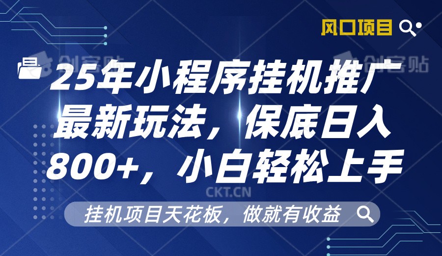 fy10031期-2025年小程序挂机推广最新玩法，保底日入800+，小白轻松上手
