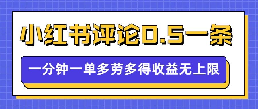 mp15011期-小红书留言评论，0.5元1条，一分钟一单，多劳多得，收益无上限