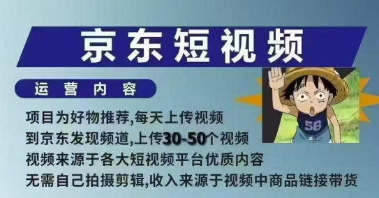 mp15392期-京东短视频带货课，无需自己拍摄剪辑，保姆式教学，两天快速上手