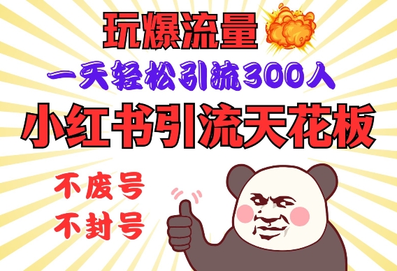 mp15684期-小红书引流天花板，玩爆流量，一天轻松引流300人，安全操作