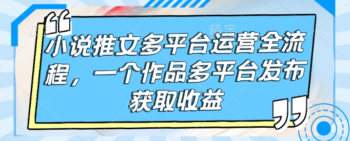 mp16114期-小说推文多平台运营全流程，一个作品多平台发布获取收益