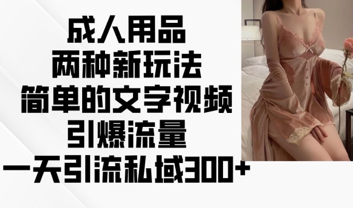 mp16150期-成人用品两种新玩法，简单的文字视频引爆流量，一天引流私域300+
