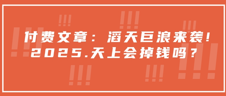 mp16189期-付费文章：滔天巨浪来袭！2025天上会掉钱吗？