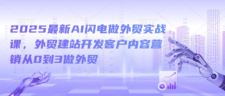 mp16277期-2025最新AI闪电做外贸实战课，外贸建站开发客户内容营销从0到3做外贸