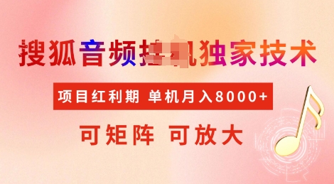 mp16353期-全网首发搜狐音频挂JI独家技术，项目红利期，可矩阵可放大，稳定月入8k