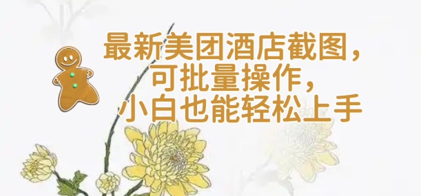 mp16395期-【轻云】最新美团酒店截图，可批量操作，小白也能轻松上手