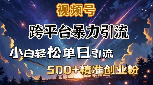 mp16427期-跨平台暴力引流，私域完美闭环，日引500+精准创业粉