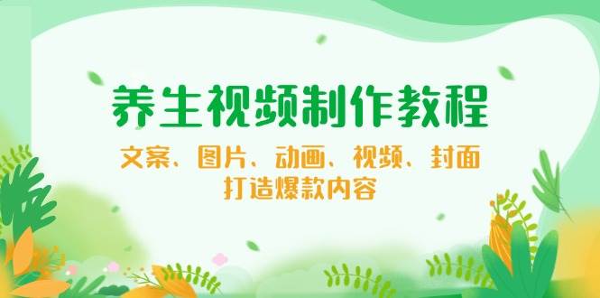 fy11071期-养生视频制作教程，文案、图片、动画、视频、封面，打造爆款内容