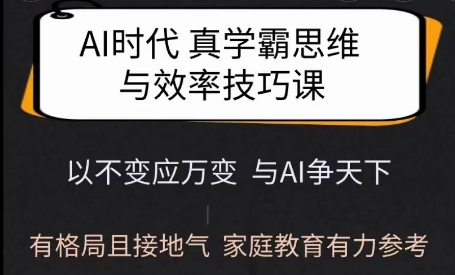 mp16675期-Ai时代真学霸思维与学习方法课，有格局且接地气，家庭教育有力参考