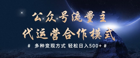 mp16822期-公众号流量主代运营  多种变现方式 轻松日入5张