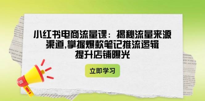 fy11451期-小红书电商流量课：揭秘流量来源渠道,掌握爆款笔记推流逻辑,提升店铺曝光