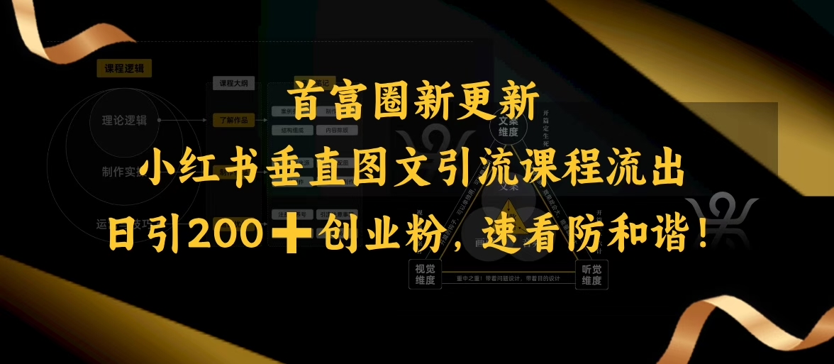 mp17173期-小红书垂直图文引流课程流出，日引200+创业粉，速看防和谐