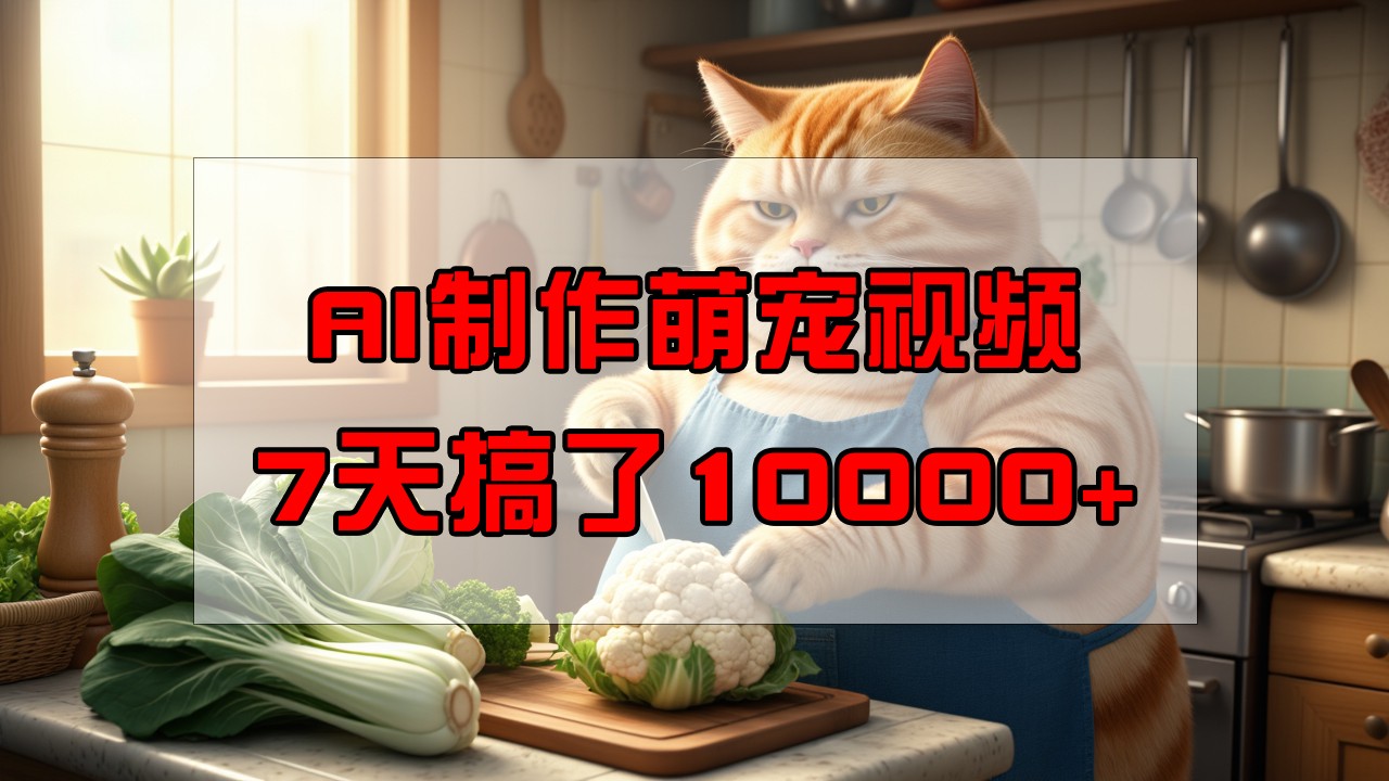 fy11548期-靠AI制作萌宠视频，7天搞了1万+，操作简单门槛低，有手机就行