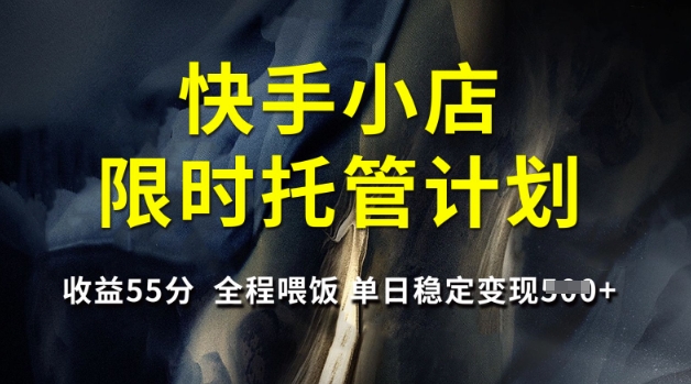 mp17697期-快手小店限时托管计划，收益55分，全程喂饭，单日稳定变现5张