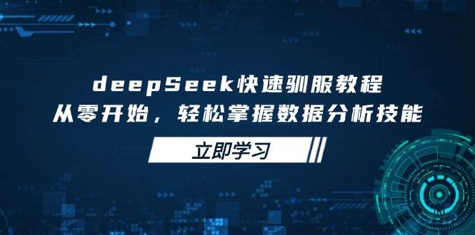 fy11884期-deepSeek快速驯服教程，从零开始，轻松掌握数据分析技能