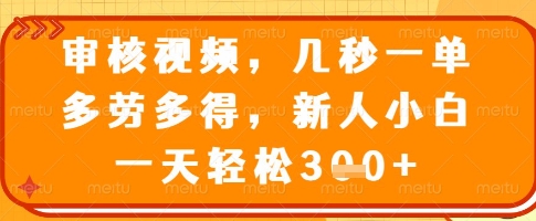 mp18151期-审核视频，几秒一单，多劳多得，新人小白一天轻松3张