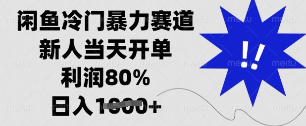 mp18237期-闲鱼冷门暴力赛道，新人当天开单，利润80%，日入多张