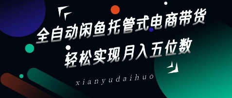 mp18439期-全自动闲鱼托管式电商带货，轻松实现月入五位数