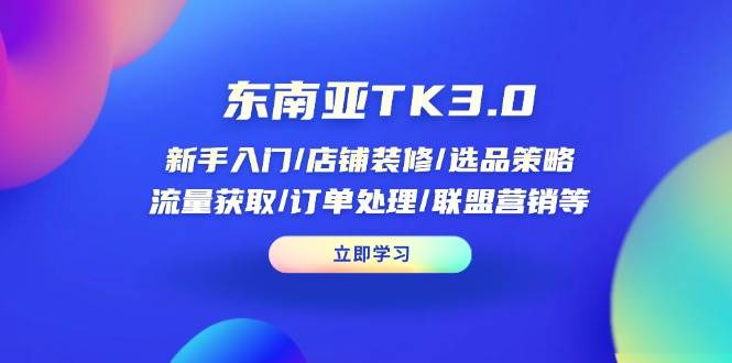 fy12351期-东南亚TK3.0：新手入门/店铺装修/选品策略/流量获取/订单处理/联盟营销等