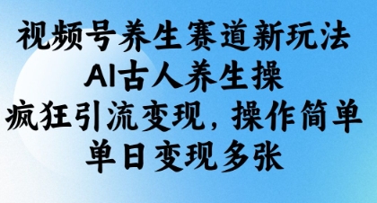 mp19642期-视频号养生赛道新玩法，AI古人养生操，疯狂引流变现，操作简单，单日变现多张