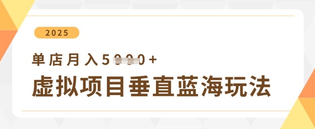 mp19644期-虚拟项目垂直玩法，实现单店月入5k+