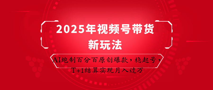 fy12621期-2025年视频号带货新玩法：AI炮制百分百原创爆款，稳起号，T+1结算实现月入过万