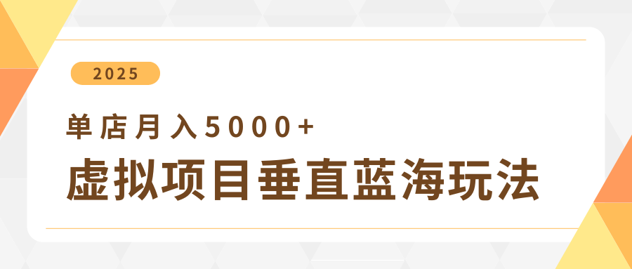 fy12626期-4月虚拟项目垂直玩法，冷门爆品+垂直蓝海，单店月入5000+